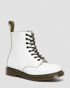 1460 Vintage Made in England Lace Up Boots in White