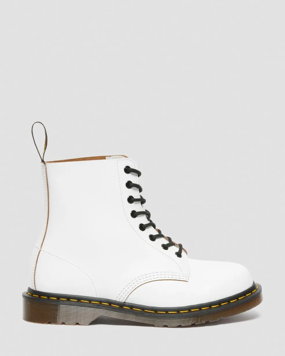 1460 Vintage Made in England Lace Up Boots in White