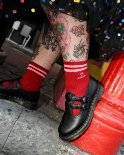 8065 Virginia Leather Mary Jane Shoes in Black