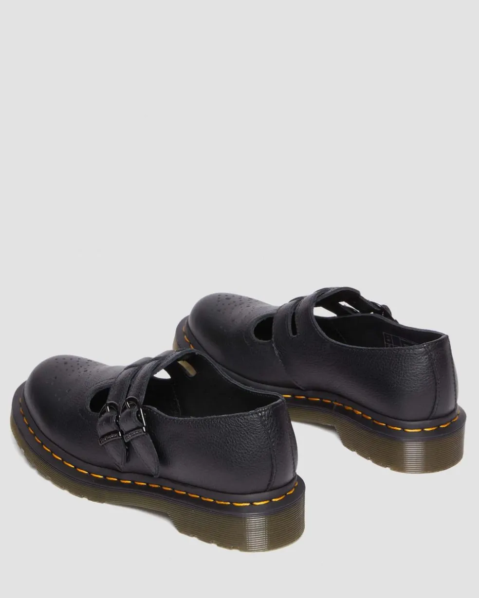 8065 Virginia Leather Mary Jane Shoes in Black