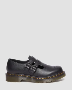 8065 Virginia Leather Mary Jane Shoes in Black