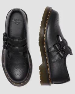 8065 Virginia Leather Mary Jane Shoes in Black