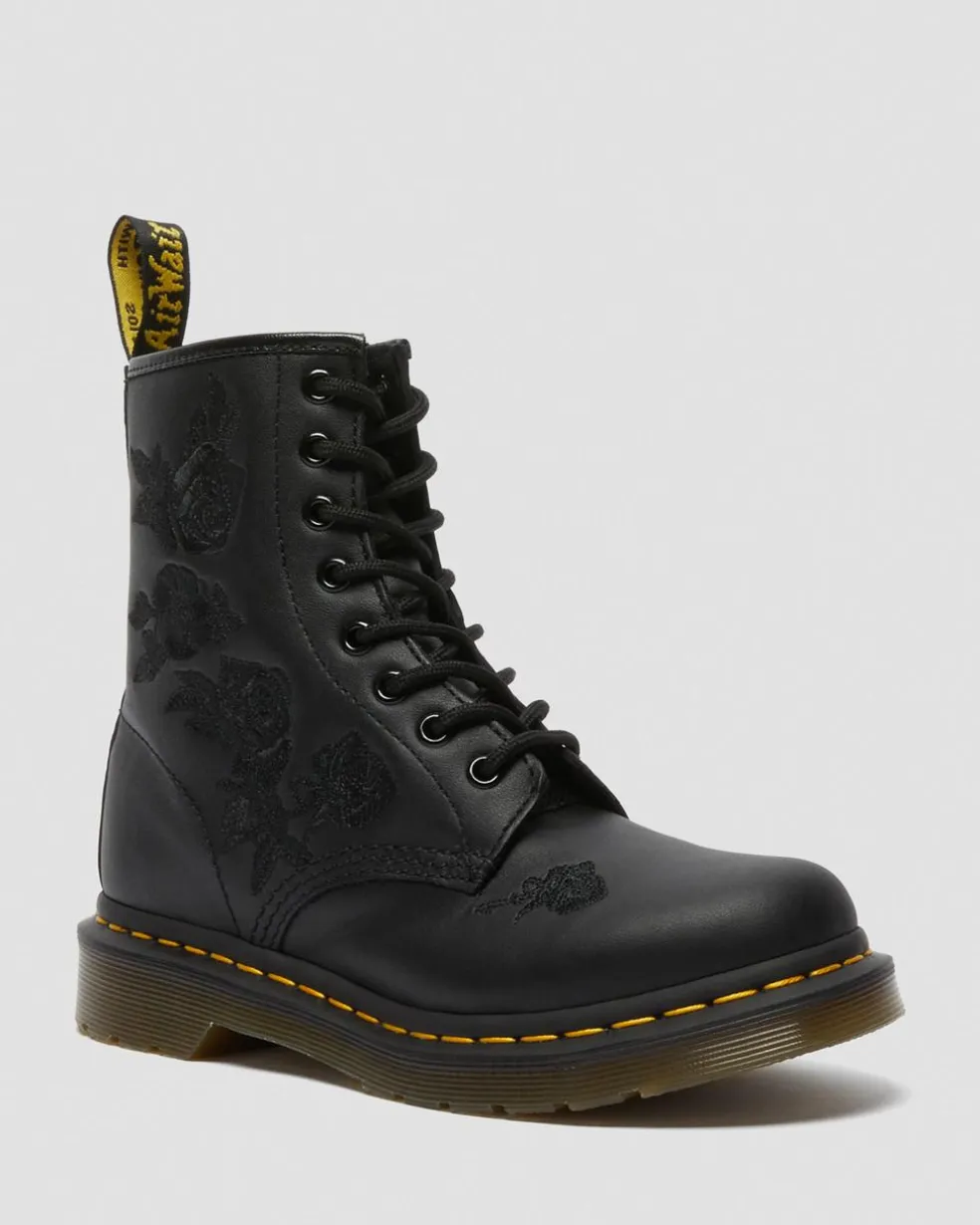 1460 Vonda Mono Women's Floral Boots in Black
