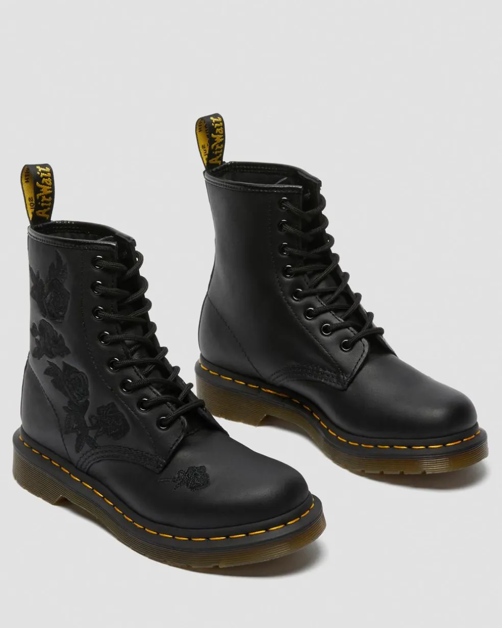 1460 Vonda Mono Women's Floral Boots in Black