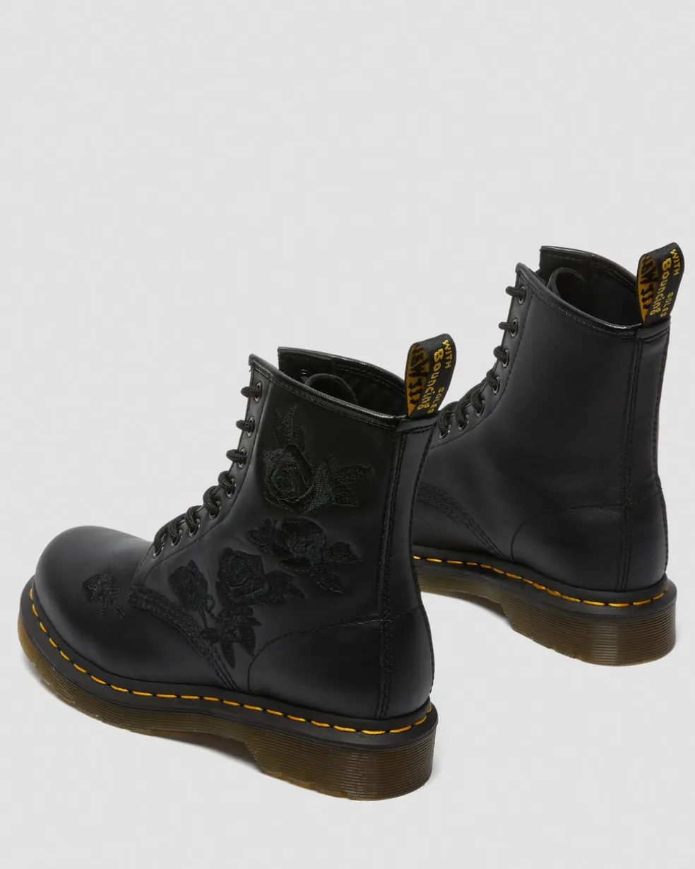1460 Vonda Mono Women's Floral Boots in Black
