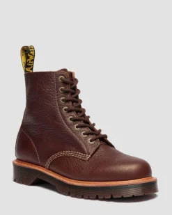 1460 Wild Grain Leather Boots in Sepia Brown