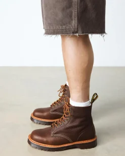 1460 Wild Grain Leather Boots in Sepia Brown