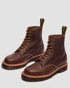 1460 Wild Grain Leather Boots in Sepia Brown