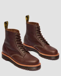 1460 Wild Grain Leather Boots in Sepia Brown
