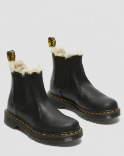 2976 Women's Faux Fur Lined Chelsea Boots in Black