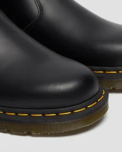 2976 Yellow Stitch Smooth Leather Chelsea Boots in Black