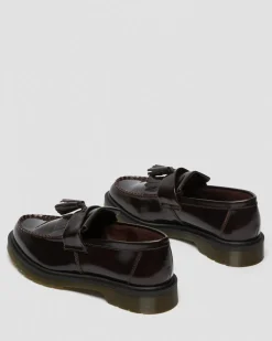 Adrian Arcadia Leather Tassel Loafers in Cherry Red Arcadia