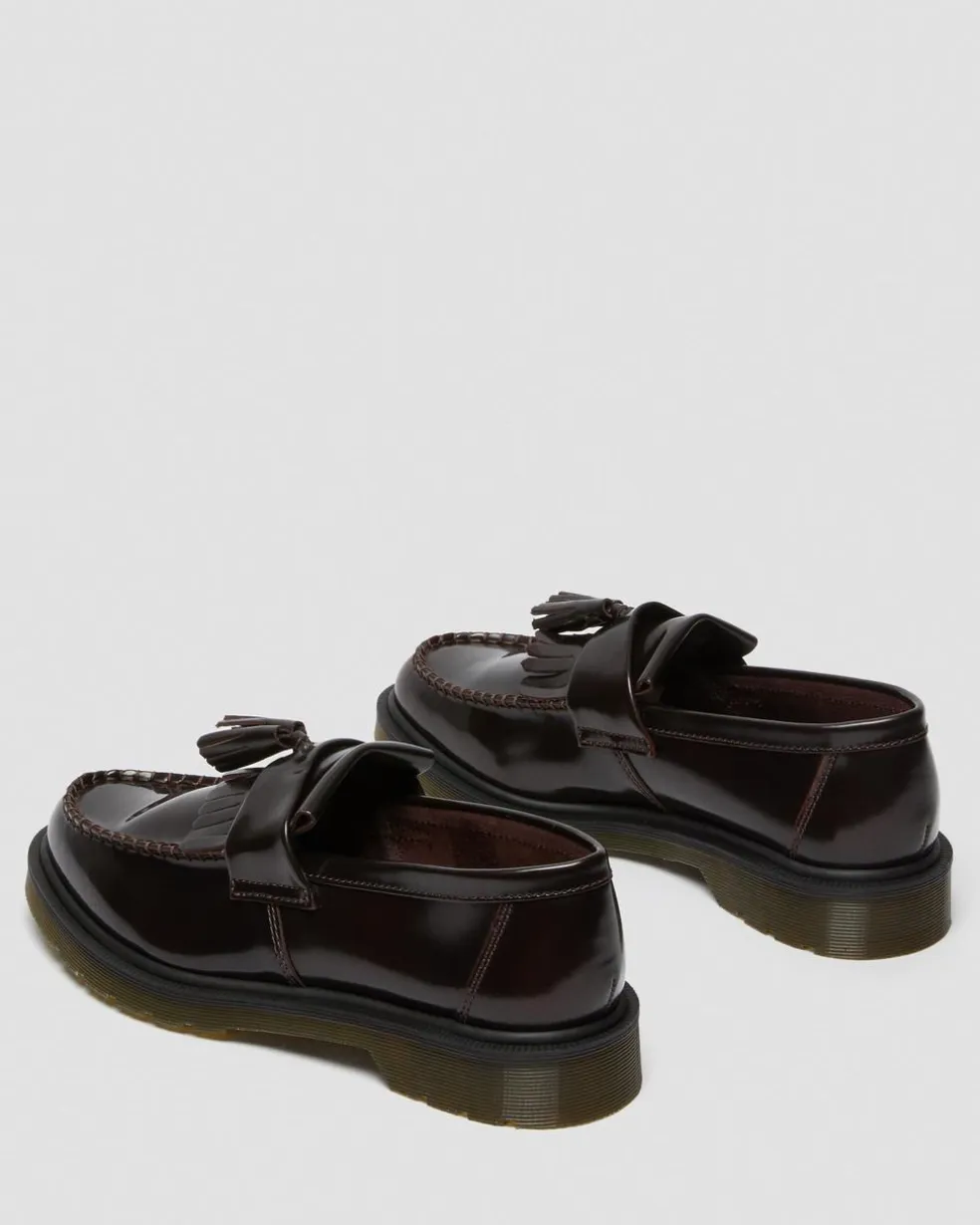 Adrian Arcadia Leather Tassel Loafers in Cherry Red Arcadia