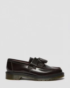 Adrian Arcadia Leather Tassel Loafers in Cherry Red Arcadia