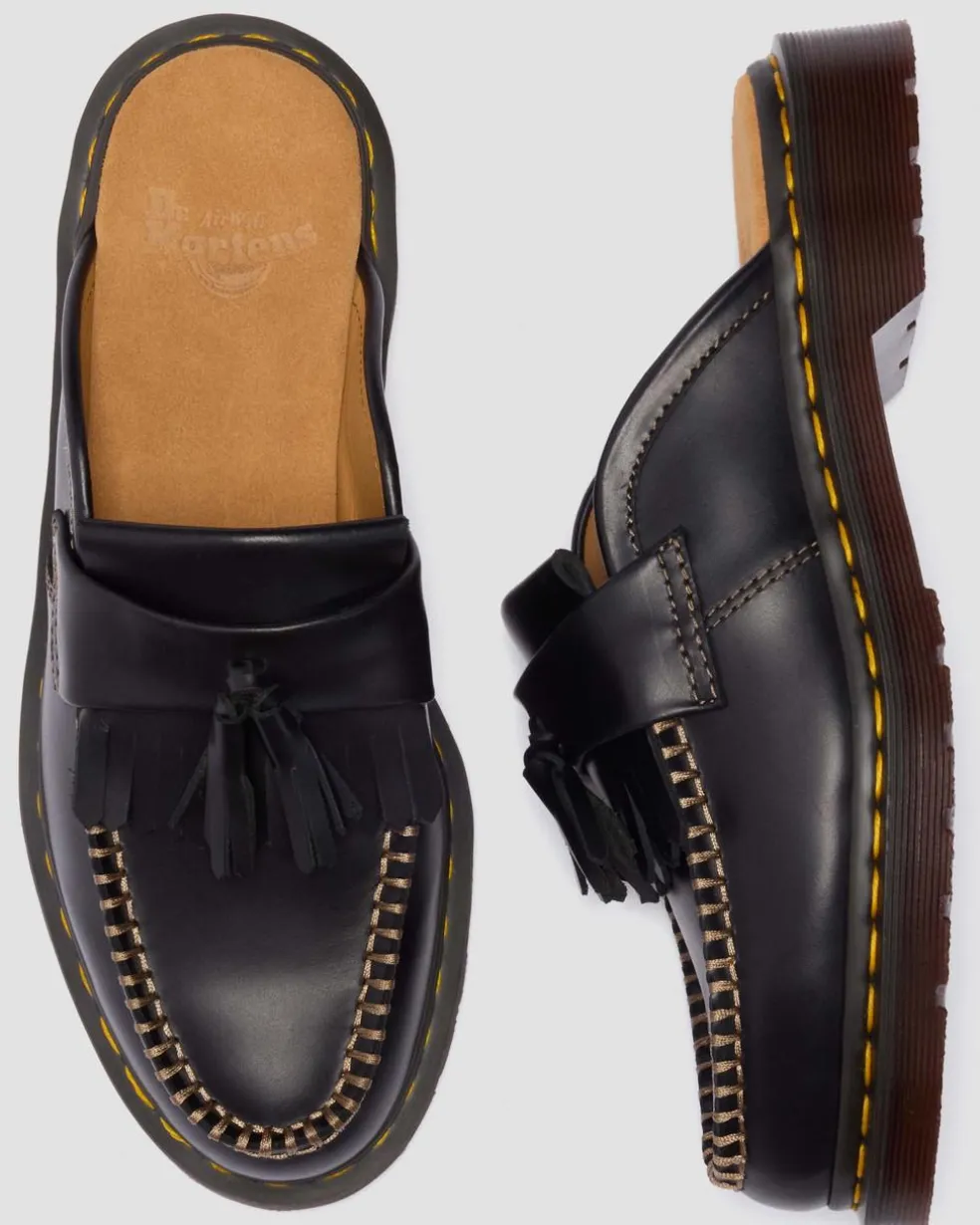 Adrian Leather Mules in Black