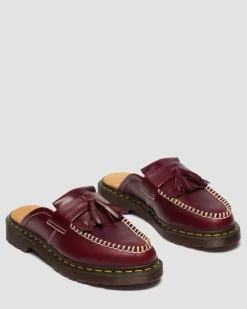 Adrian Leather Mules in Cherry Red
