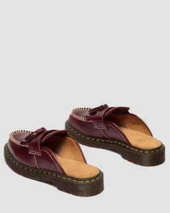 Adrian Leather Mules in Cherry Red