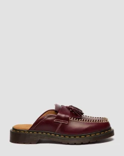 Adrian Leather Mules in Cherry Red