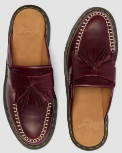 Adrian Leather Mules in Cherry Red