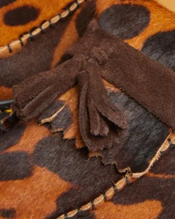Adrian Made in England Hair On Tassel Loafers in Ocelot