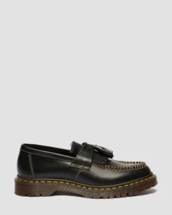 Adrian Orleans Leather Tassel Loafers in Black