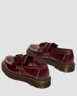 Adrian Orleans Leather Tassel Loafers in Cherry Red
