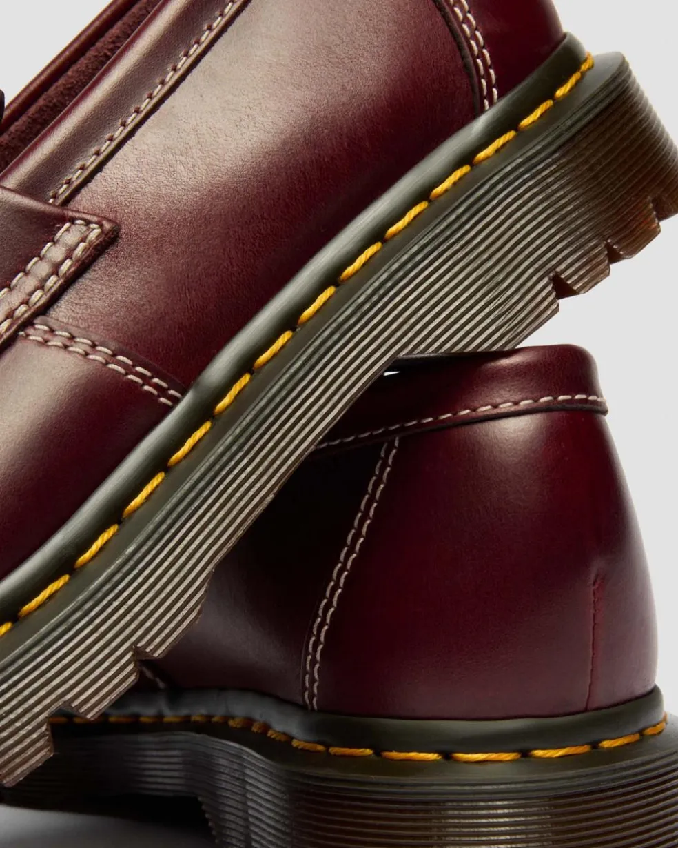 Adrian Orleans Leather Tassel Loafers in Cherry Red