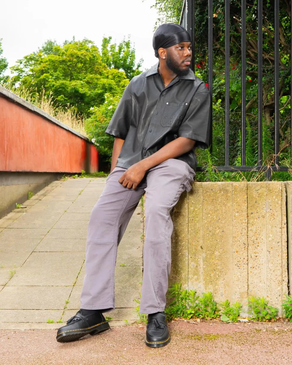 Adrian Yellow Stitch Ambassador Leather Loafers in Black