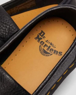 Adrian Yellow Stitch Ambassador Leather Loafers in Black