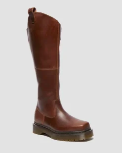 Amaayah Knee High Leather Boots in Butterscotch