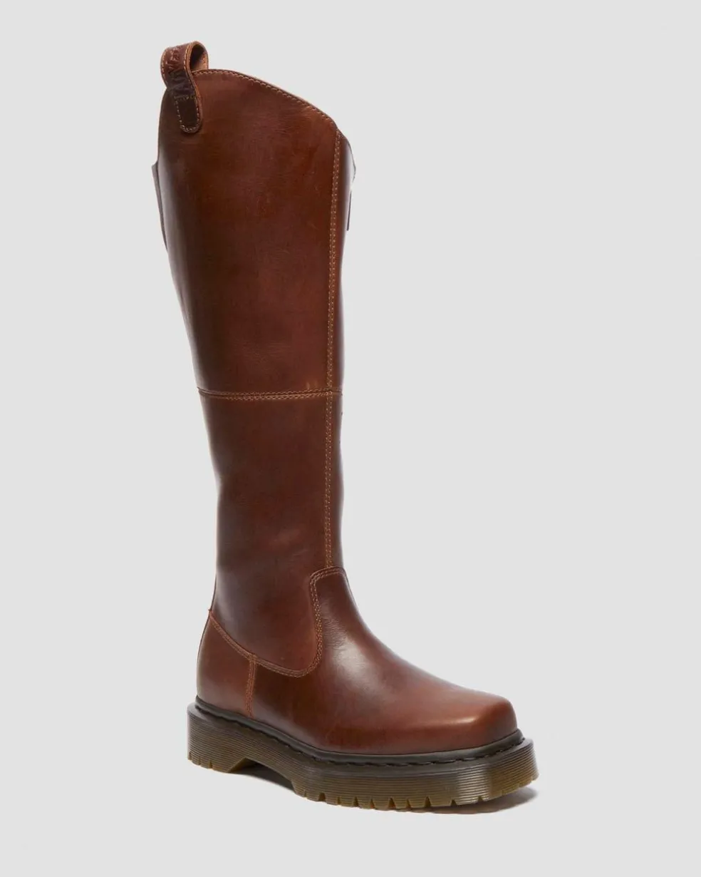 Amaayah Knee High Leather Boots in Butterscotch