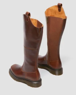 Amaayah Knee High Leather Boots in Butterscotch