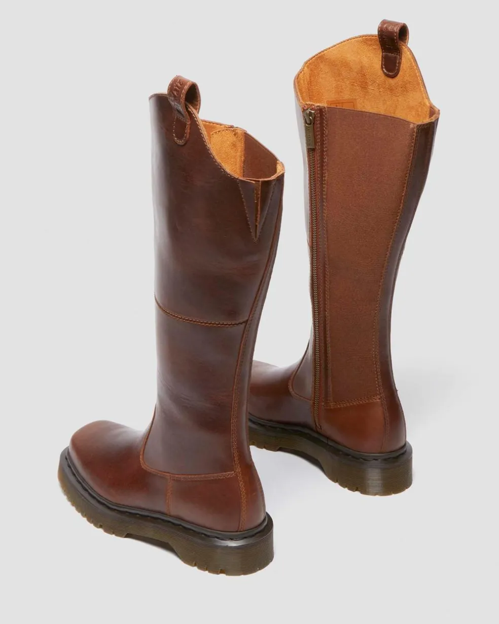 Amaayah Knee High Leather Boots in Butterscotch