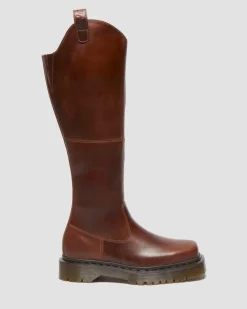 Amaayah Knee High Leather Boots in Butterscotch
