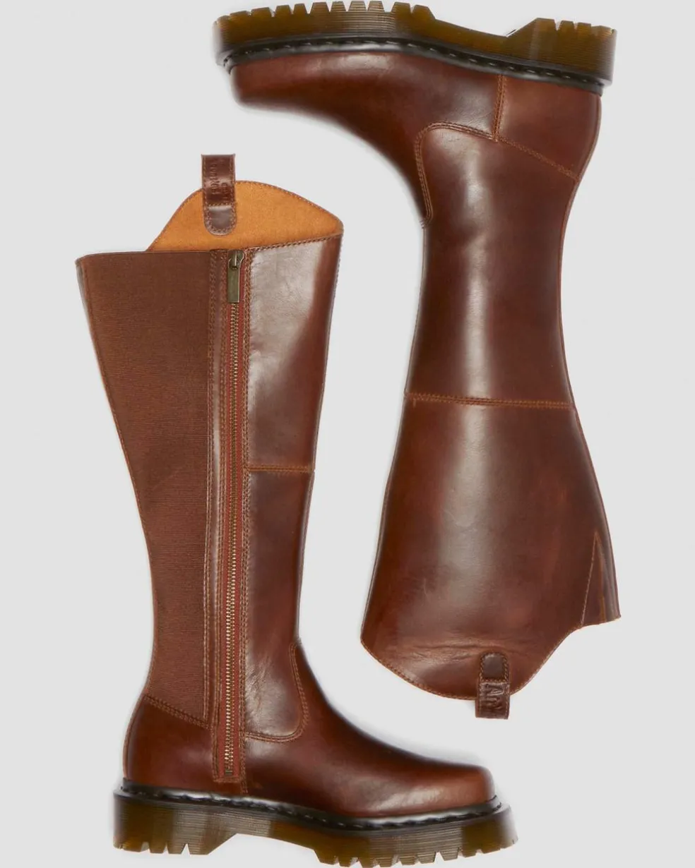Amaayah Knee High Leather Boots in Butterscotch