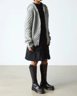 Amaayah Knee High Leather Boots in Black