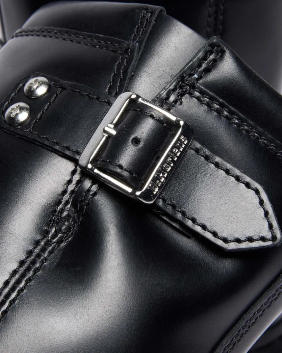 Anistone Harness Orleans Leather Biker Boots in Black