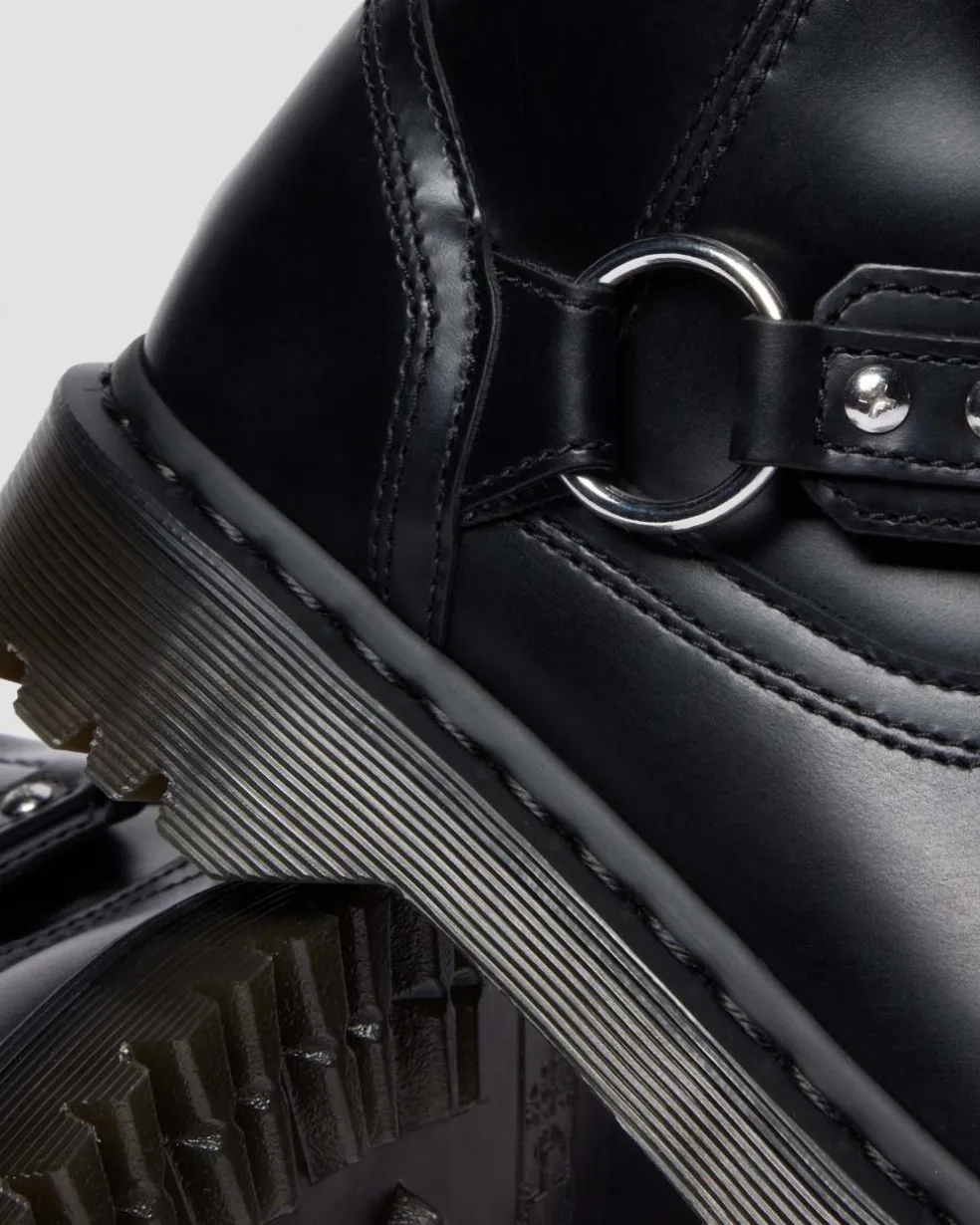 Anistone Harness Orleans Leather Biker Boots in Black