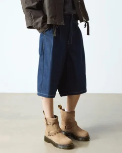 Anistone Harness Suede Biker Boots in Savannah Tan