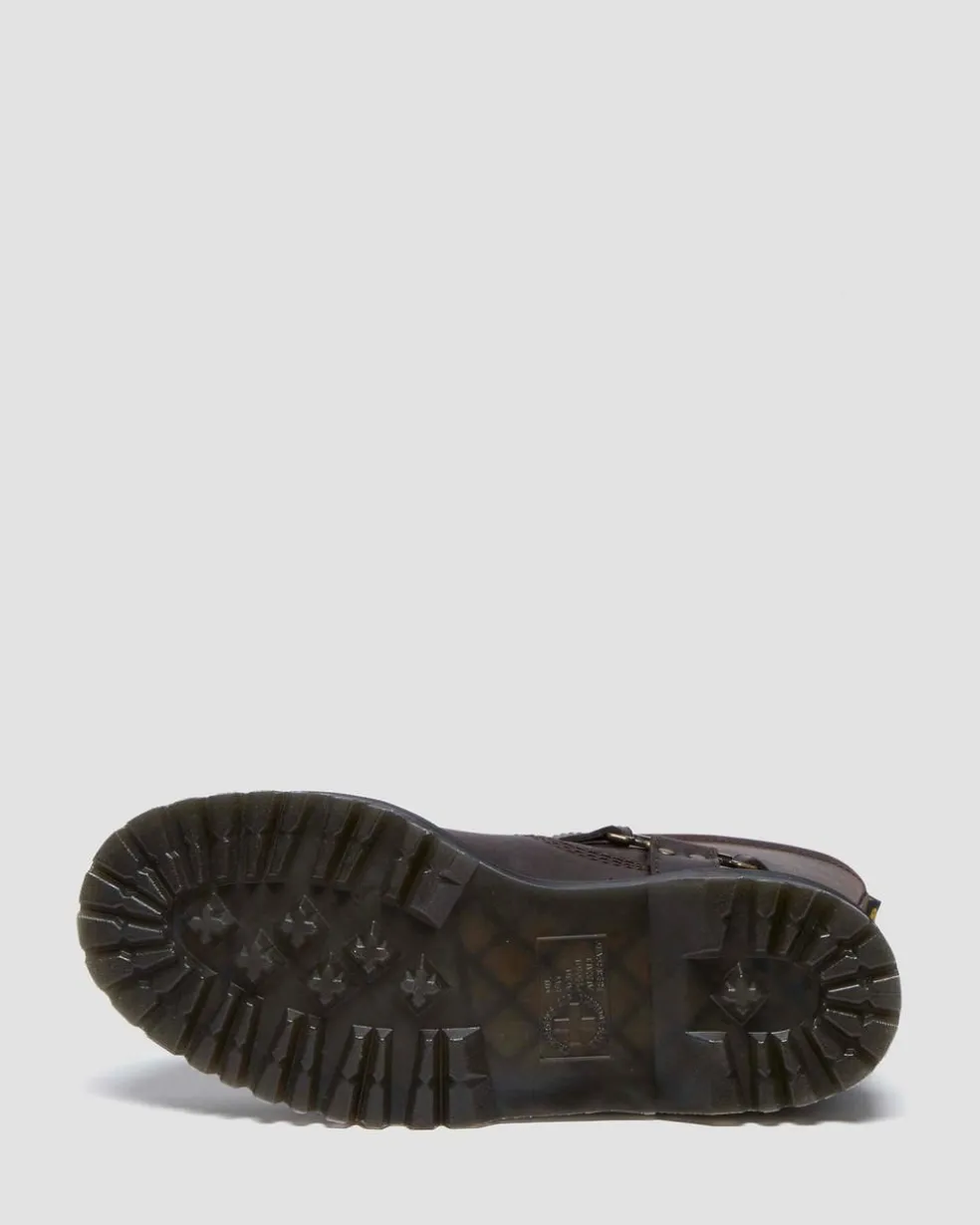 Anistone Hi Leather Biker Boots in Dark Brown