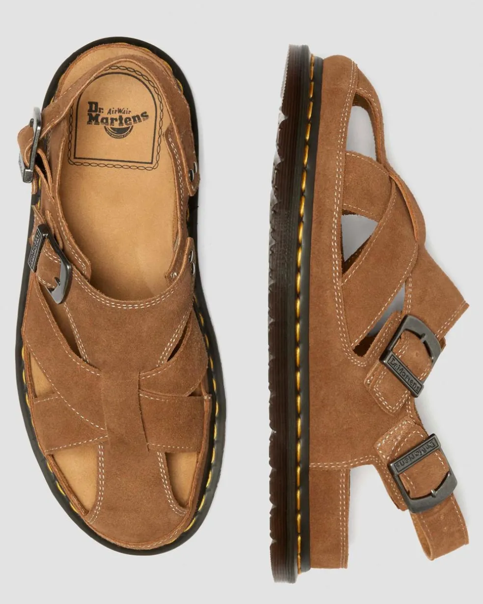 Archive fisherman suede sandals in Natural Tan