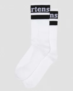 Athletic Logo Organic Cotton Blend Socks in White