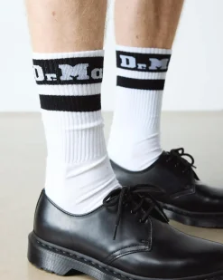 Athletic Logo Organic Cotton Blend Socks in White
