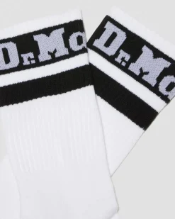 Athletic Logo Organic Cotton Blend Socks in White