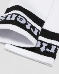 Athletic Logo Organic Cotton Blend Socks in White