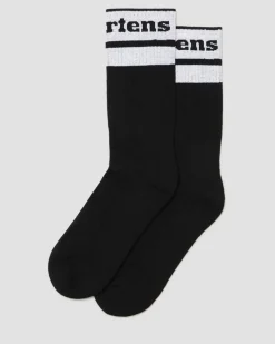 Athletic Logo Organic Cotton Blend Socks in Black