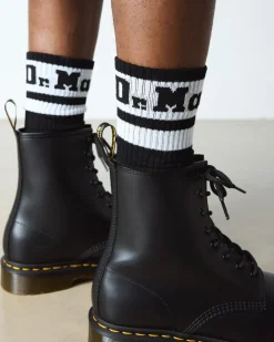Athletic Logo Organic Cotton Blend Socks in Black