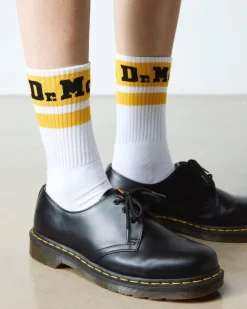 Athletic Logo Organic Cotton Blend Socks in White