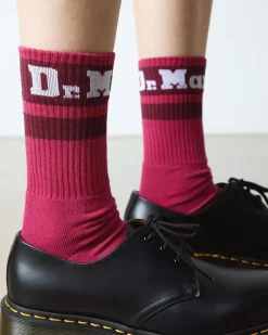 Athletic Logo Sock in Fuchsia Pink