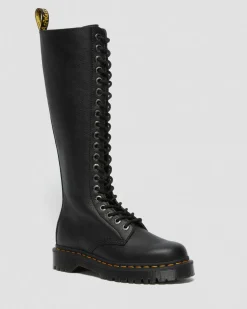 1B60 Bex Pisa Leather Knee High Boots in Black